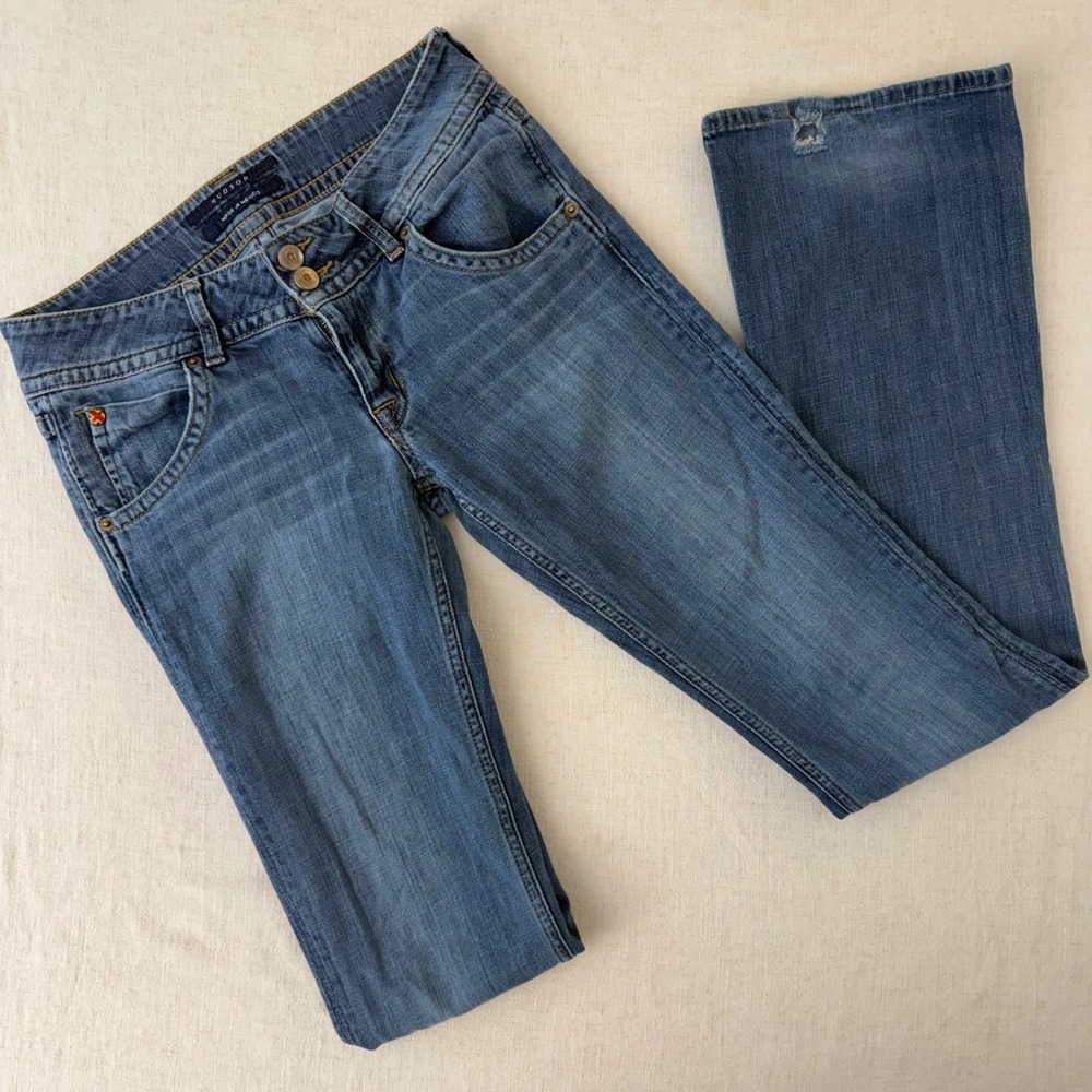 Hudson Beth Baby Bootcut Jeans Blue Denim Flap‎ Pocket Size 27